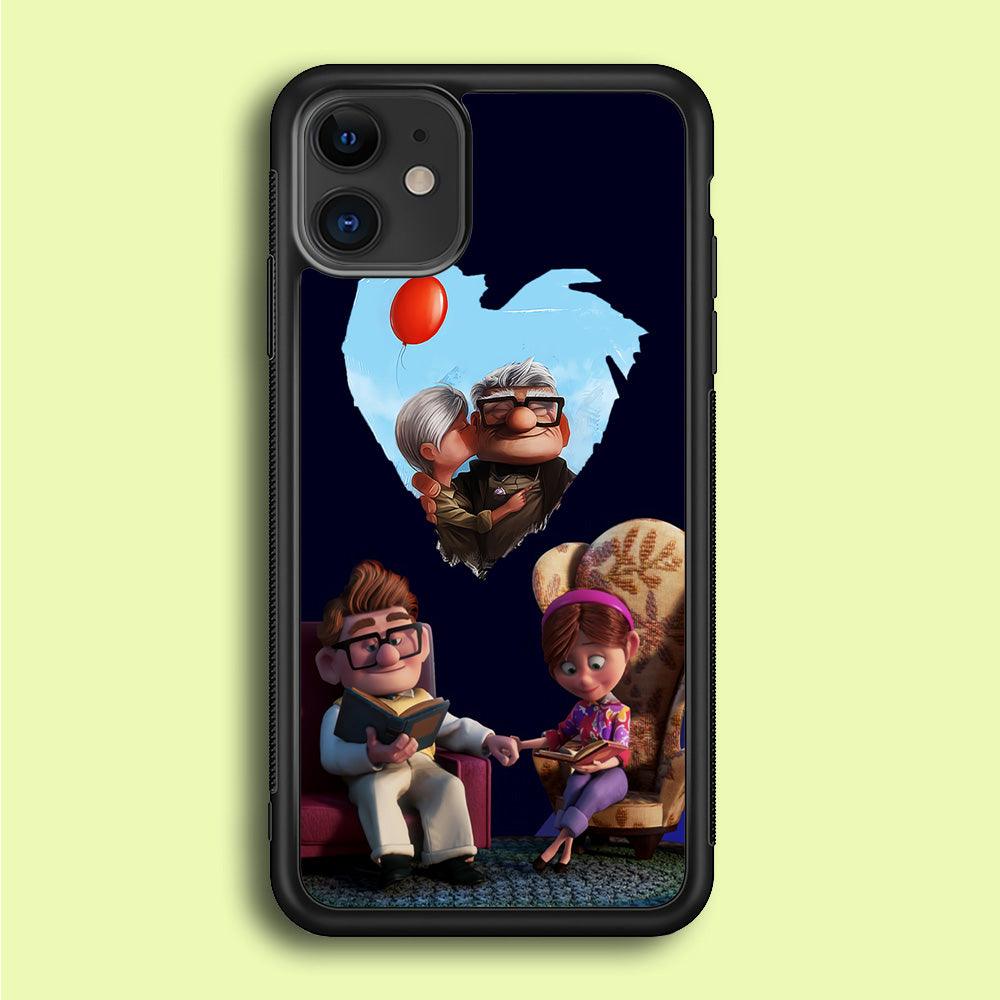 UP Ellie Carl True Love iPhone 12 Case-Rubber / Black (2D Case)-Xtracase