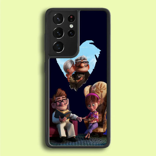 UP Ellie Carl True Love Samsung Galaxy S21 Ultra Case-Rubber / Black (2D Case)-Xtracase