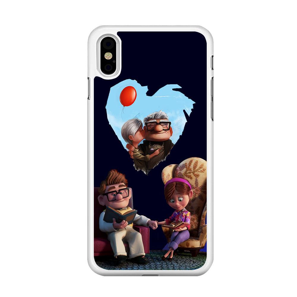 UP Ellie Carl True Love iPhone X Case-Rubber / White (2D Case)-Xtracase
