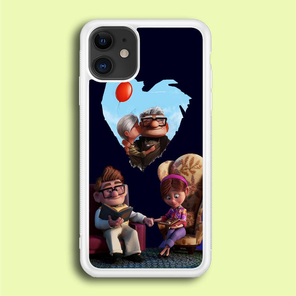 UP Ellie Carl True Love iPhone 12 Case-Rubber / White (2D Case)-Xtracase