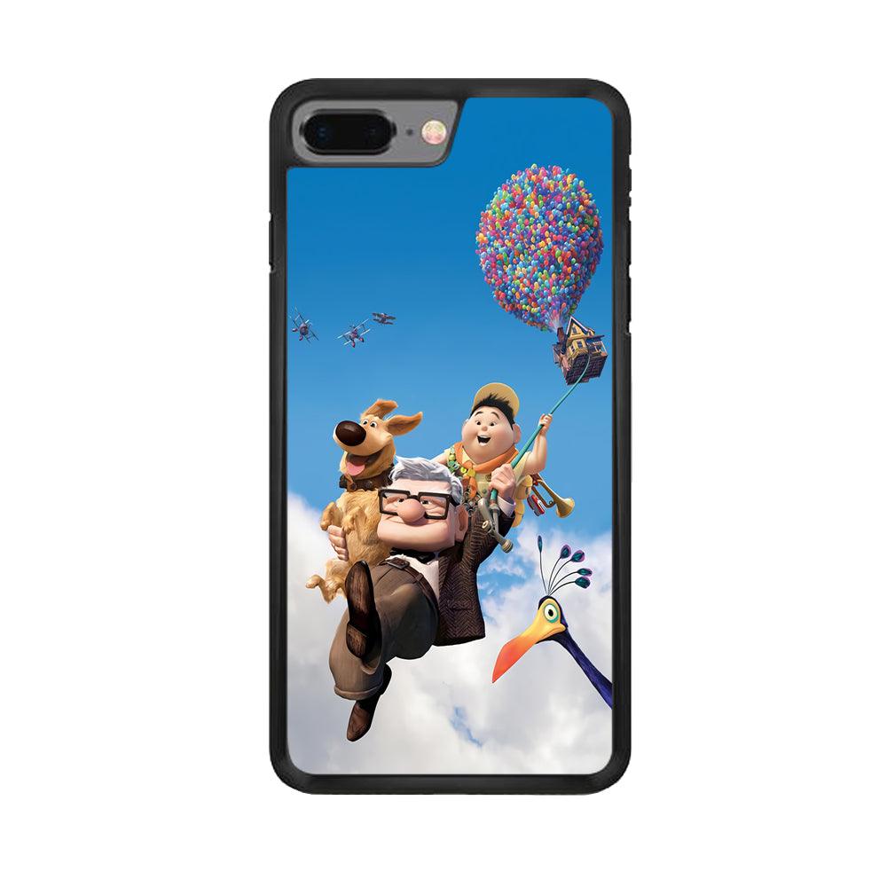 UP Fly in The Sky iPhone 8 Plus Case-Rubber / Black (2D Case)-Xtracase