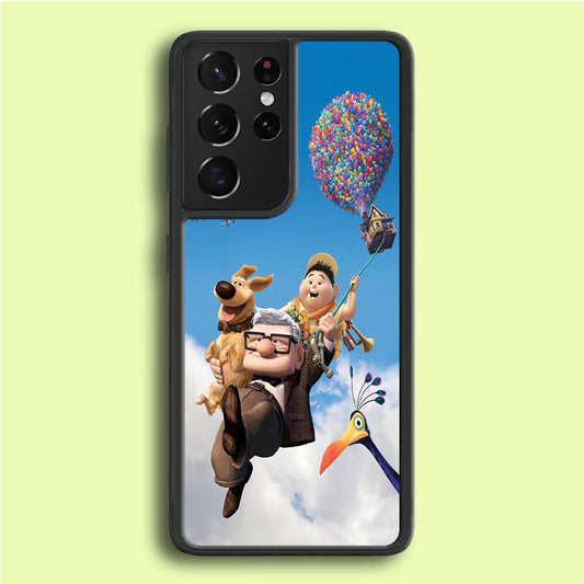 UP Fly in The Sky Samsung Galaxy S21 Ultra Case-Rubber / White (2D Case)-Xtracase