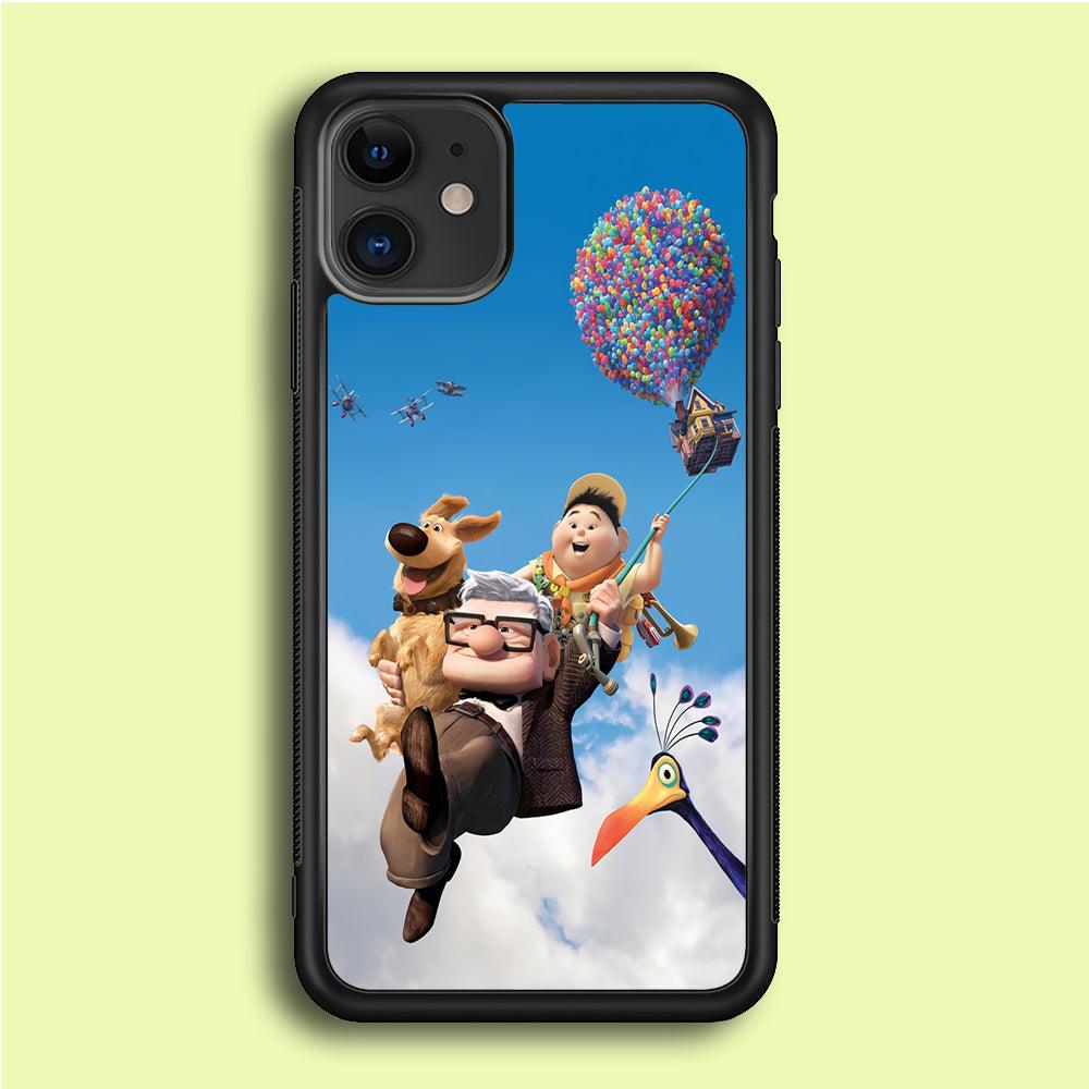 UP Fly in The Sky iPhone 12 Case-Rubber / Black (2D Case)-Xtracase