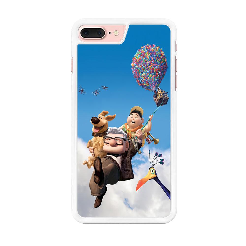UP Fly in The Sky iPhone 8 Plus Case-Rubber / White (2D Case)-Xtracase