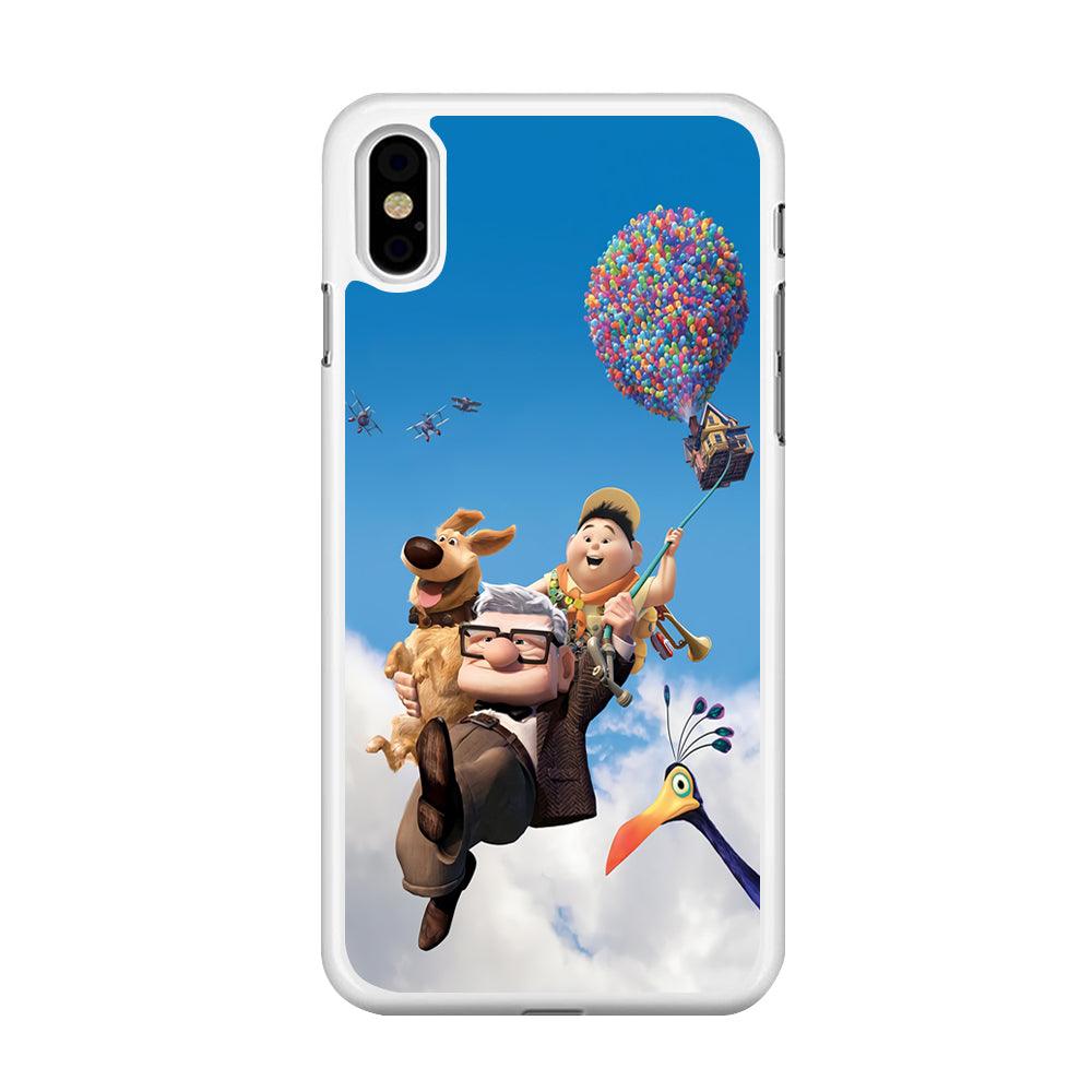 UP Fly in The Sky iPhone X Case-Rubber / White (2D Case)-Xtracase