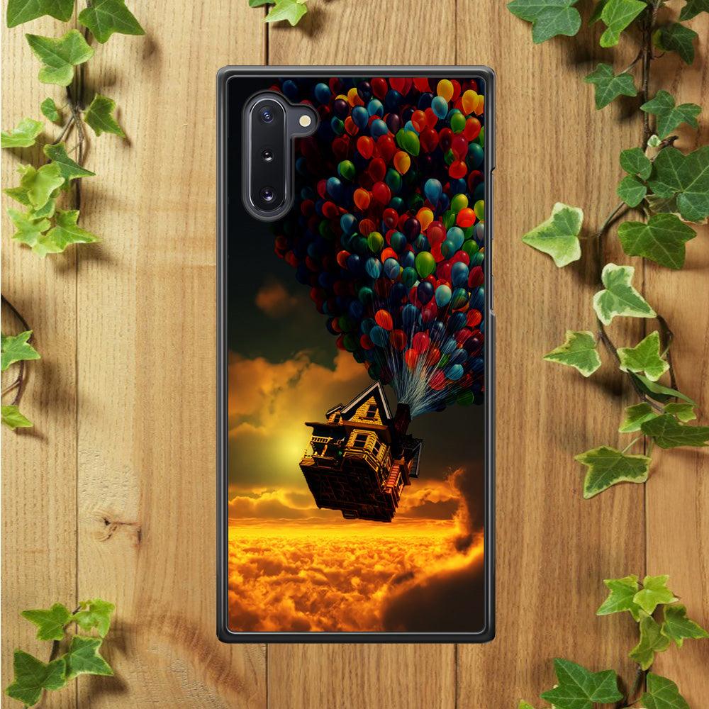UP Flying House Sunset Samsung Galaxy Note 10 Case-Rubber / Black (2D Case)-Xtracase