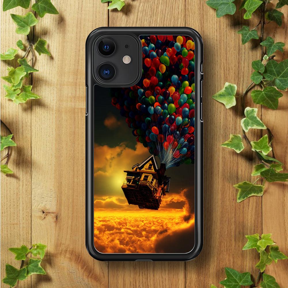 UP Flying House Sunset iPhone 11 Case-Rubber / Black (2D Case)-Xtracase
