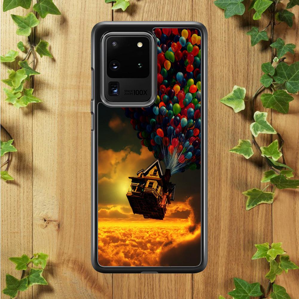 UP Flying House Sunset Samsung Galaxy S20 Ultra Case-Rubber / Black (2D Case)-Xtracase
