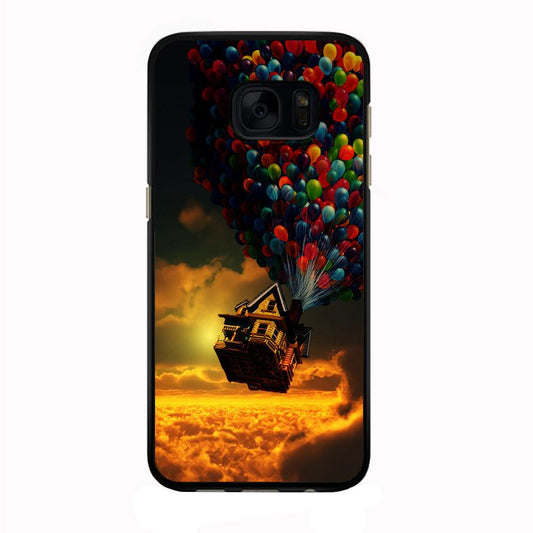 UP Flying House Sunset Samsung Galaxy S7 Case-Rubber / Black (2D Case)-Xtracase