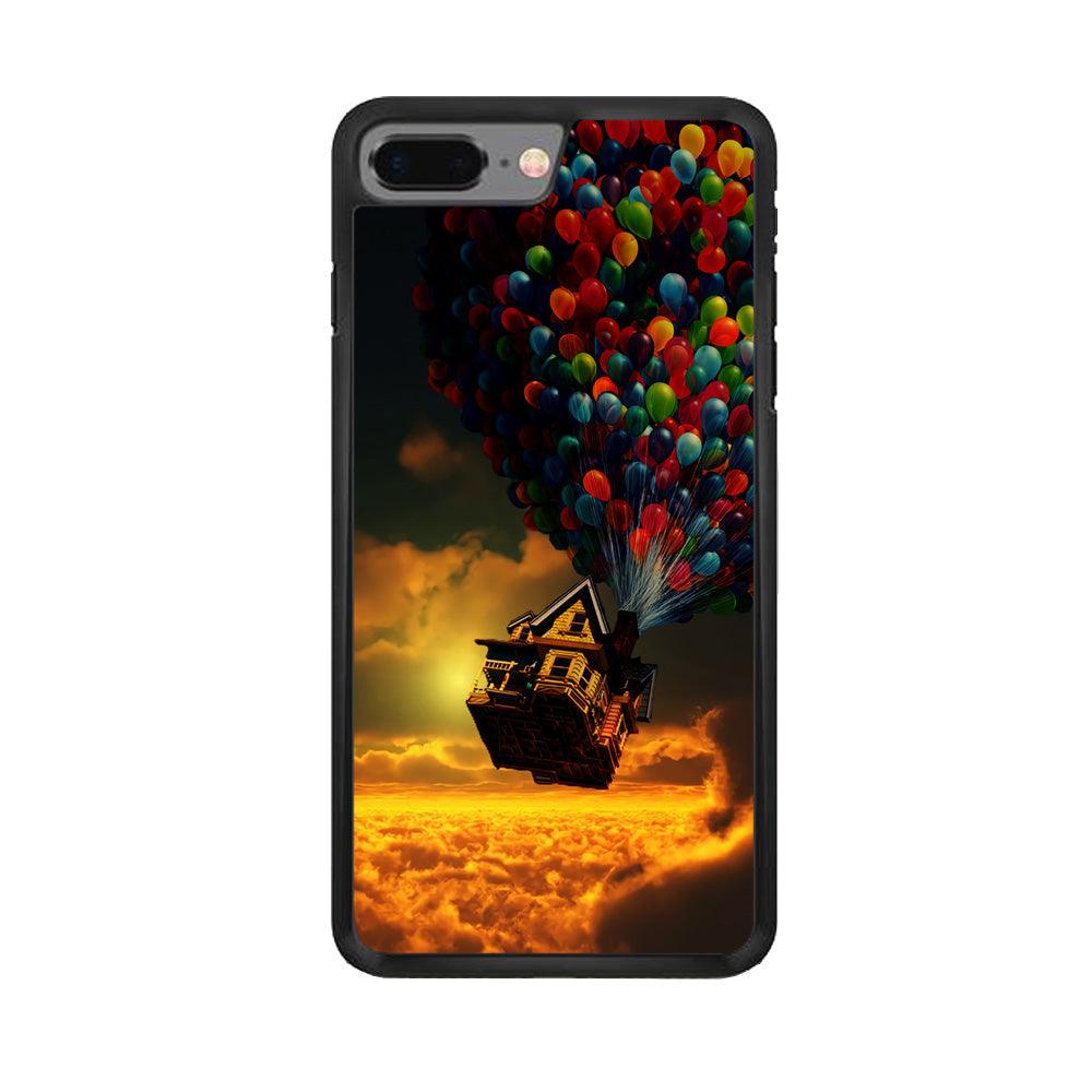 UP Flying House Sunset iPhone 8 Plus Case-Rubber / Black (2D Case)-Xtracase