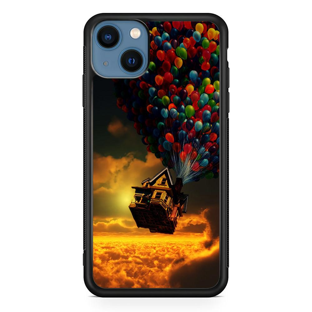 UP Flying House Sunset iPhone 13 Pro Case-Rubber / Black (2D Case)-Xtracase