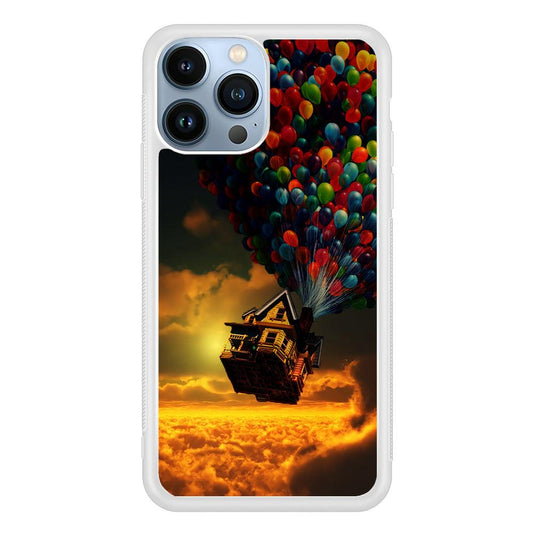 UP Flying House Sunset iPhone 13 Pro Max Case-Rubber / White (2D Case)-Xtracase