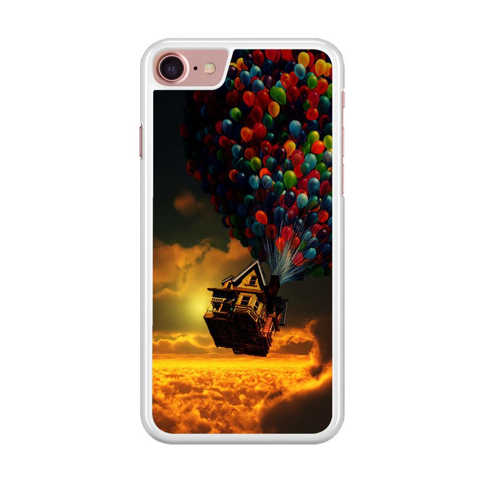 UP Flying House Sunset iPhone 8 Case-Rubber / White (2D Case)-Xtracase