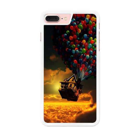 UP Flying House Sunset iPhone 8 Plus Case-Rubber / White (2D Case)-Xtracase