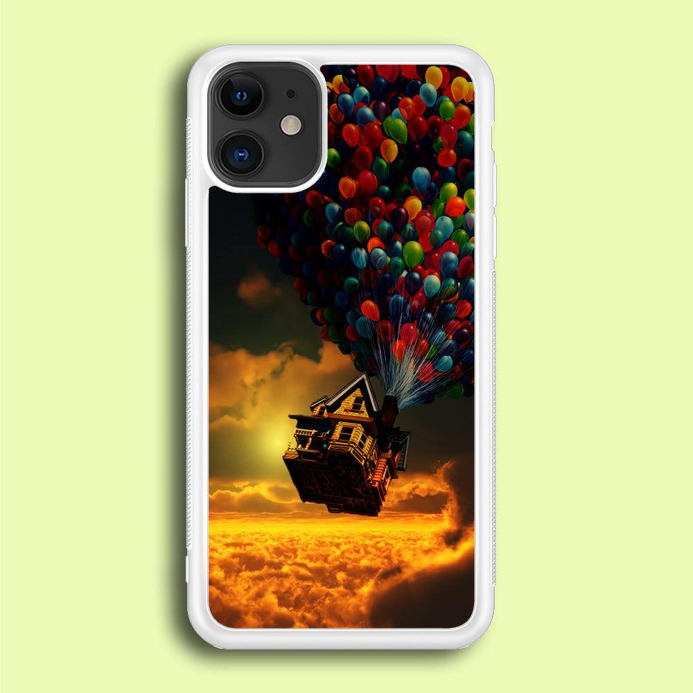 UP Flying House Sunset iPhone 12 Case-Rubber / White (2D Case)-Xtracase