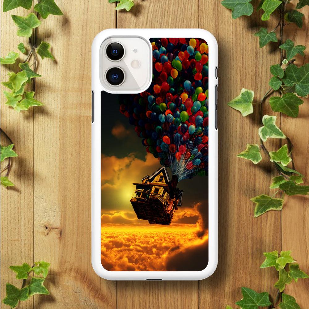 UP Flying House Sunset iPhone 11 Case-Rubber / White (2D Case)-Xtracase