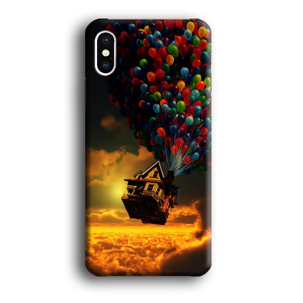 UP Flying House Sunset iPhone Xs Case-Plastic / Full Wrap (3D Case)-Xtracase