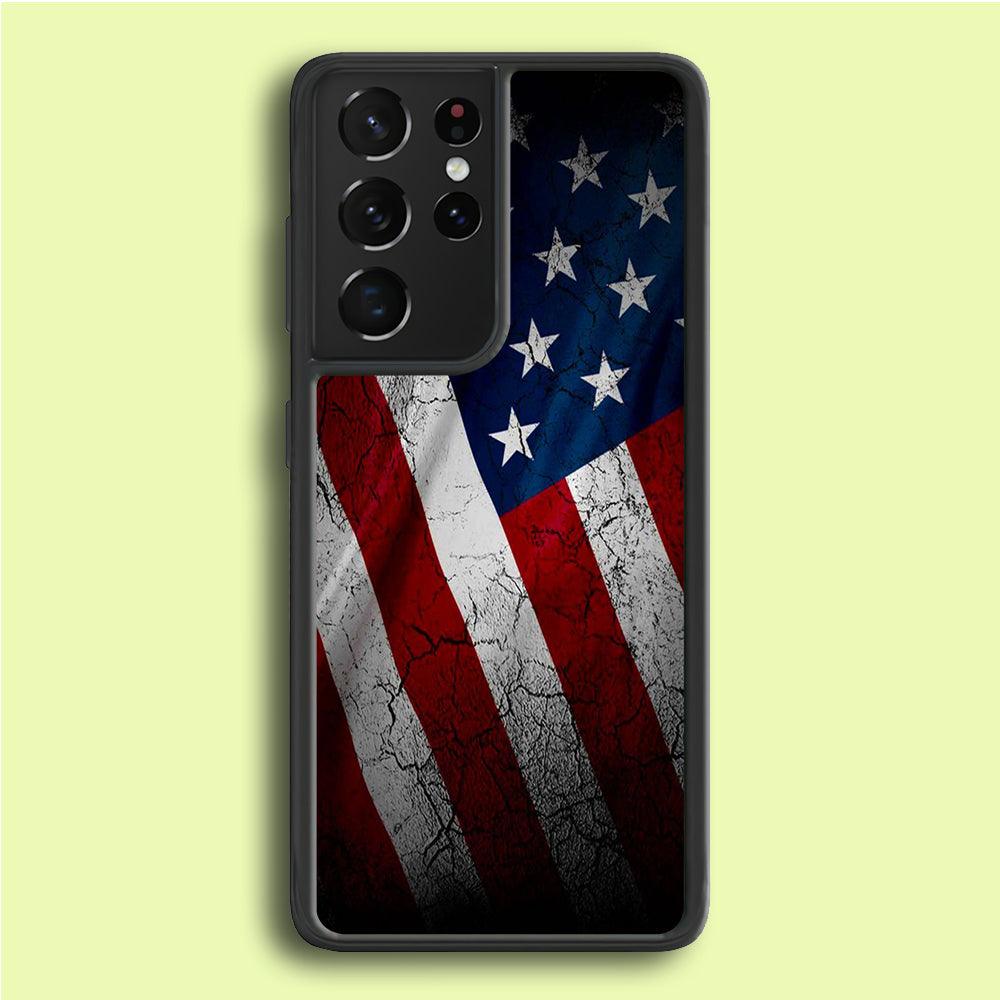 USA Flag 001 Samsung Galaxy S21 Ultra Case-Plastic / Full Wrap (3D Case)-Xtracase