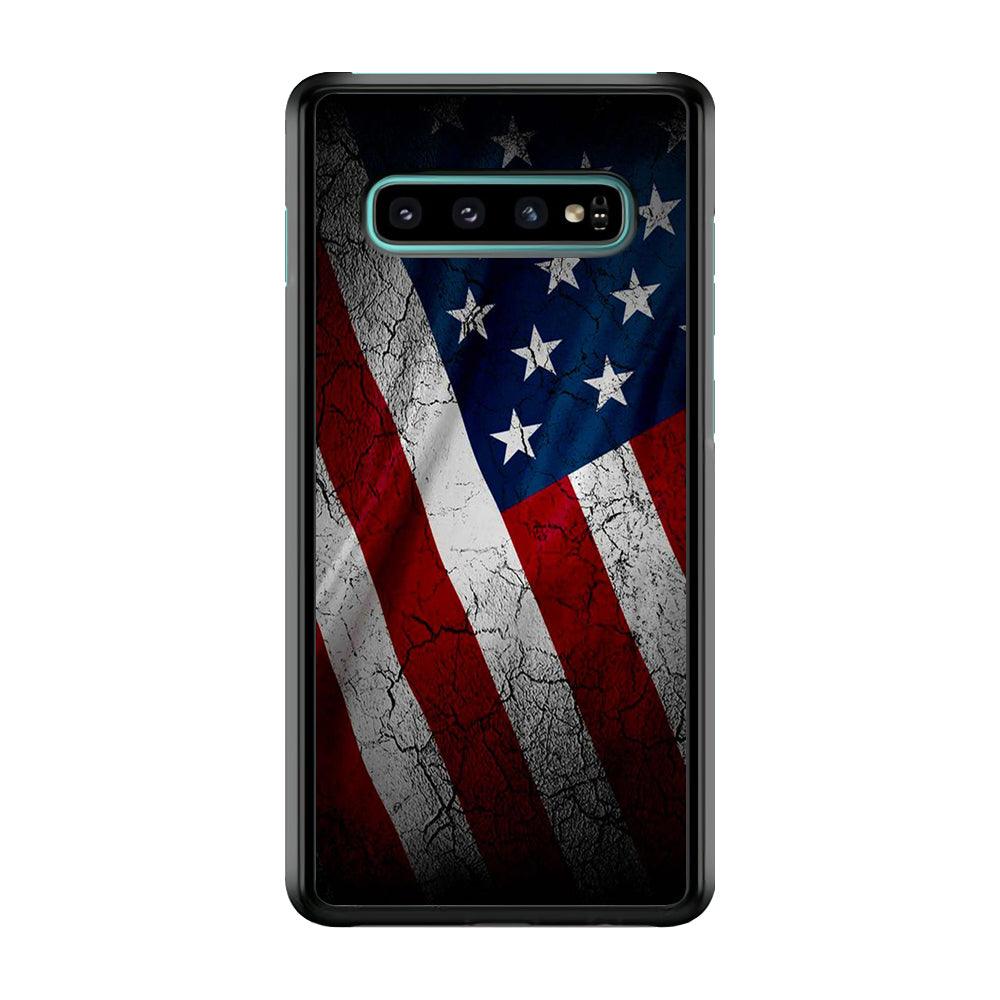 USA Flag 001 Samsung Galaxy S10 Plus Case-Plastic / Full Wrap (3D Case)-Xtracase