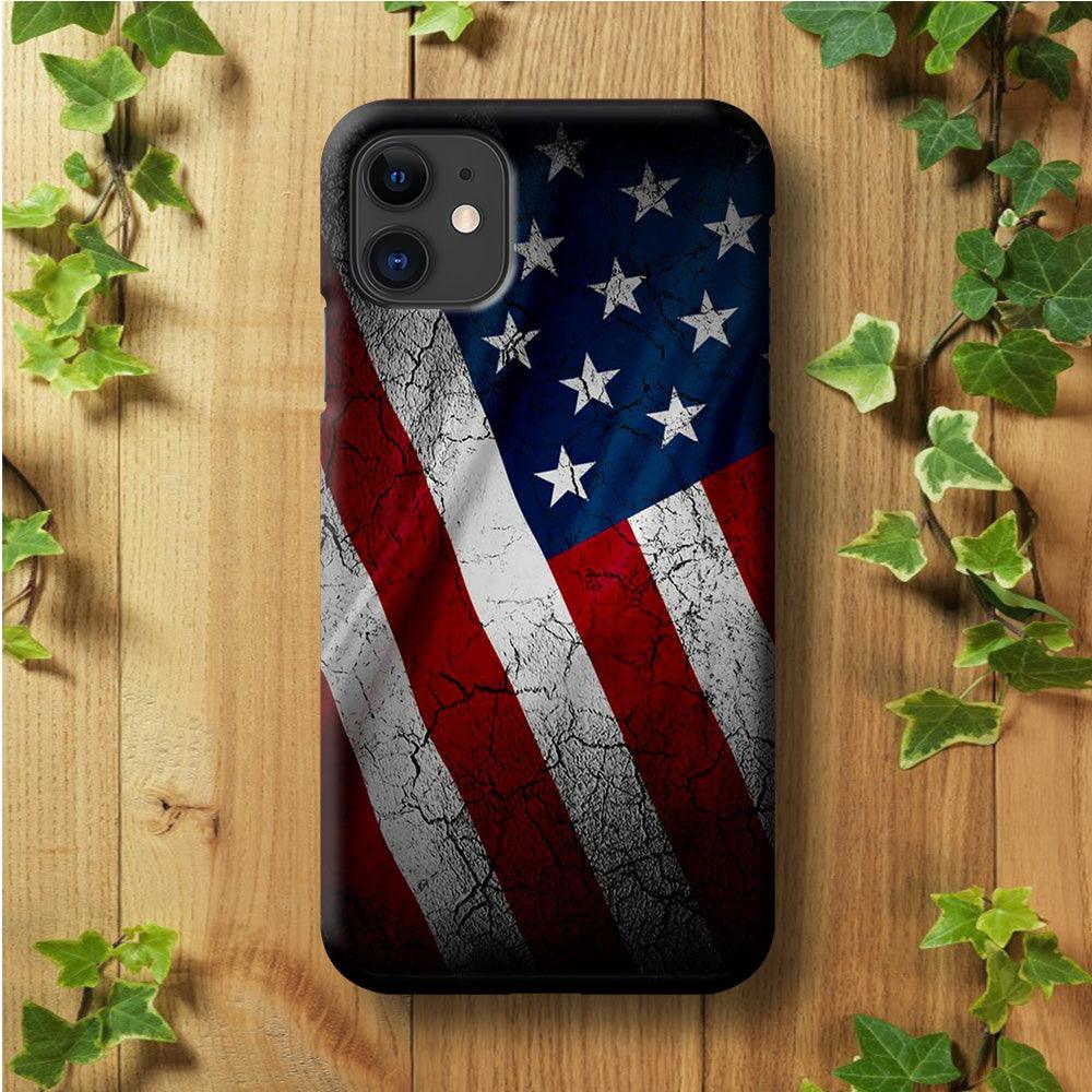 USA Flag 001 iPhone 11 Case-Plastic / Full Wrap (3D Case)-Xtracase