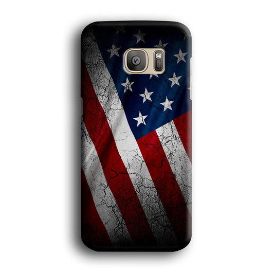 USA Flag 001 Samsung Galaxy S7 Edge Case-Plastic / Full Wrap (3D Case)-Xtracase