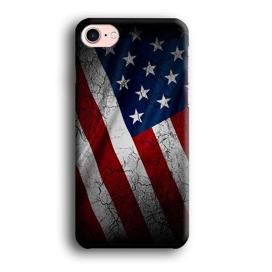 USA Flag 001 iPhone 8 Case-Plastic / Full Wrap (3D Case)-Xtracase