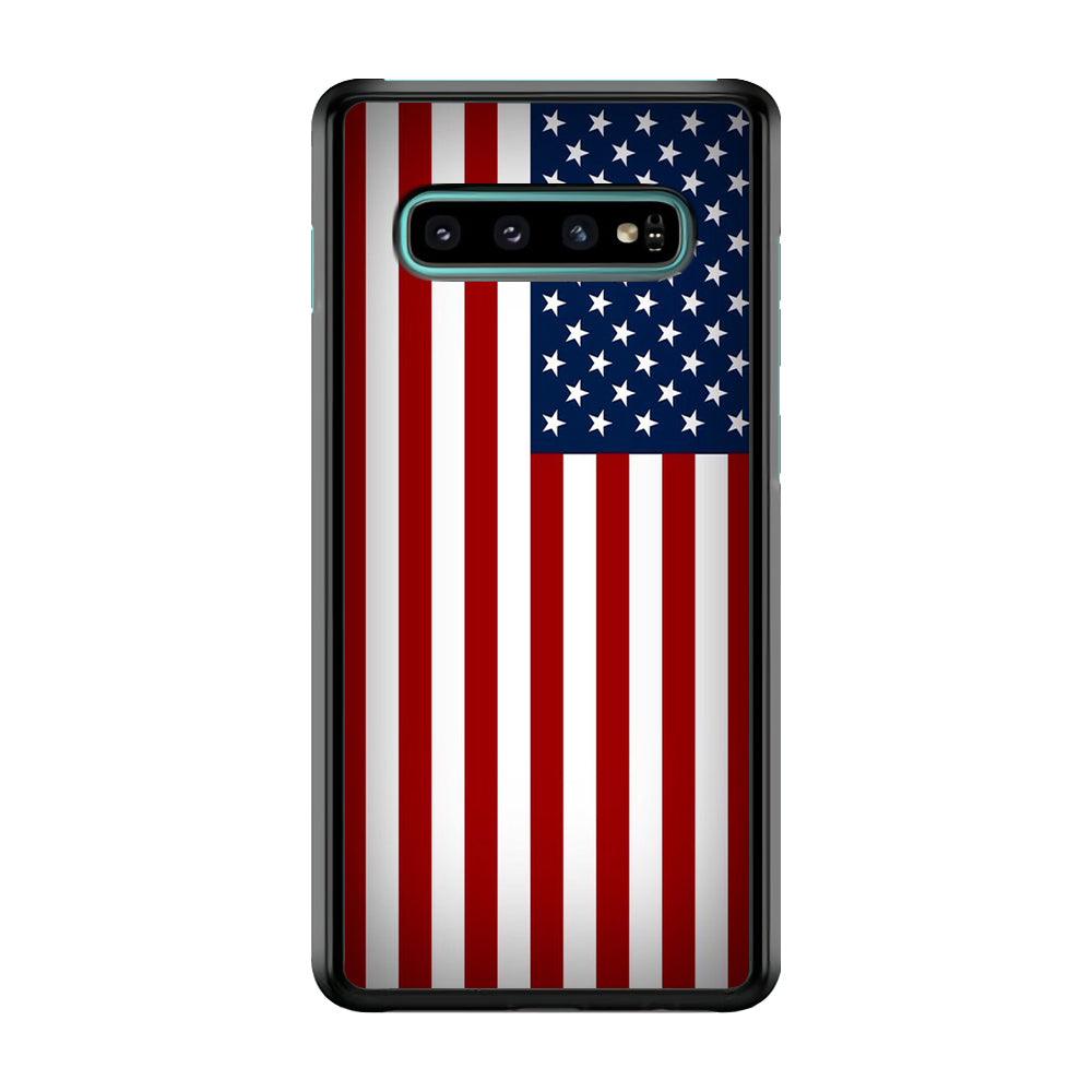 USA Flag 003 Samsung Galaxy S10 Case-Plastic / Full Wrap (3D Case)-Xtracase