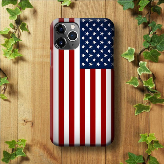 USA Flag 003 iPhone 11 Pro Case-Plastic / Full Wrap (3D Case)-Xtracase