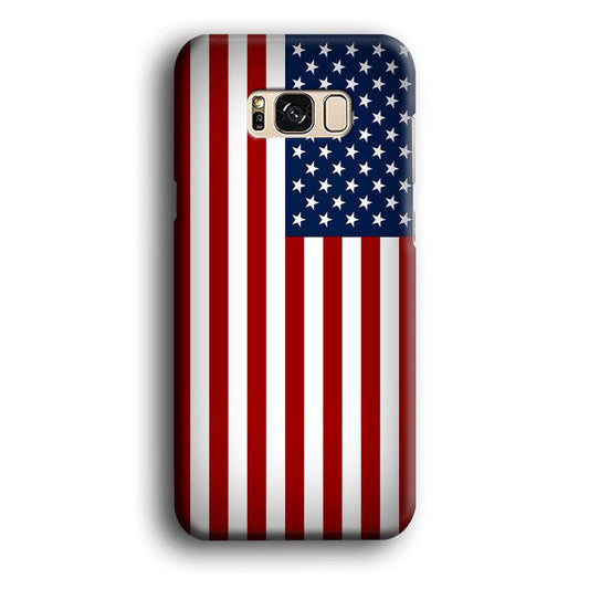 USA Flag 003 Samsung Galaxy S8 Case-Plastic / Full Wrap (3D Case)-Xtracase