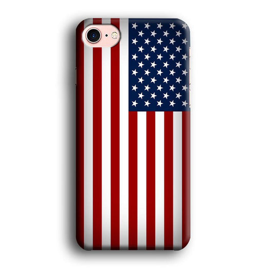 USA Flag 003 iPhone 7 Case-Plastic / Full Wrap (3D Case)-Xtracase