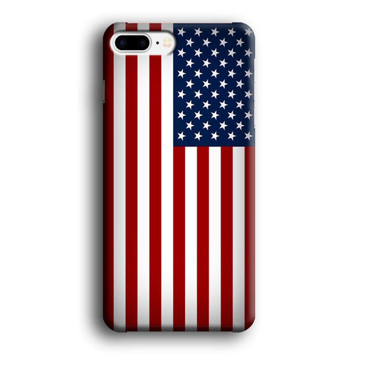 USA Flag 003 iPhone 8 Plus Case-Plastic / Full Wrap (3D Case)-Xtracase
