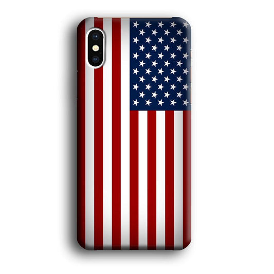 USA Flag 003 iPhone X Case-Plastic / Full Wrap (3D Case)-Xtracase