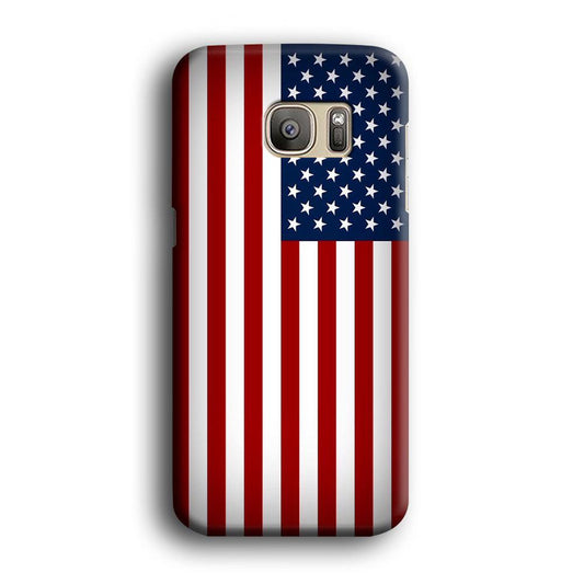 USA Flag 003 Samsung Galaxy S7 Case-Plastic / Full Wrap (3D Case)-Xtracase