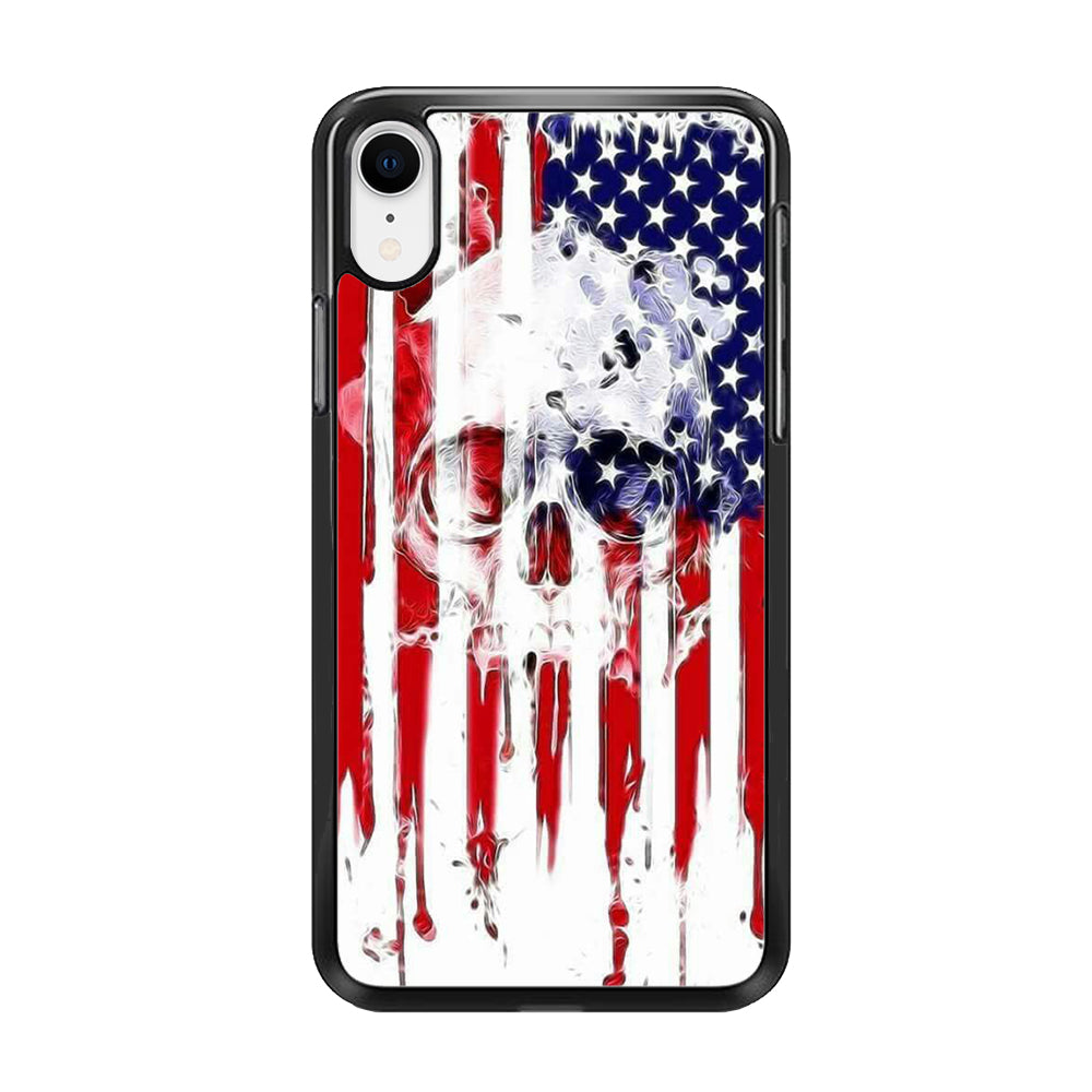 USA Flag Skull iPhone XR Case