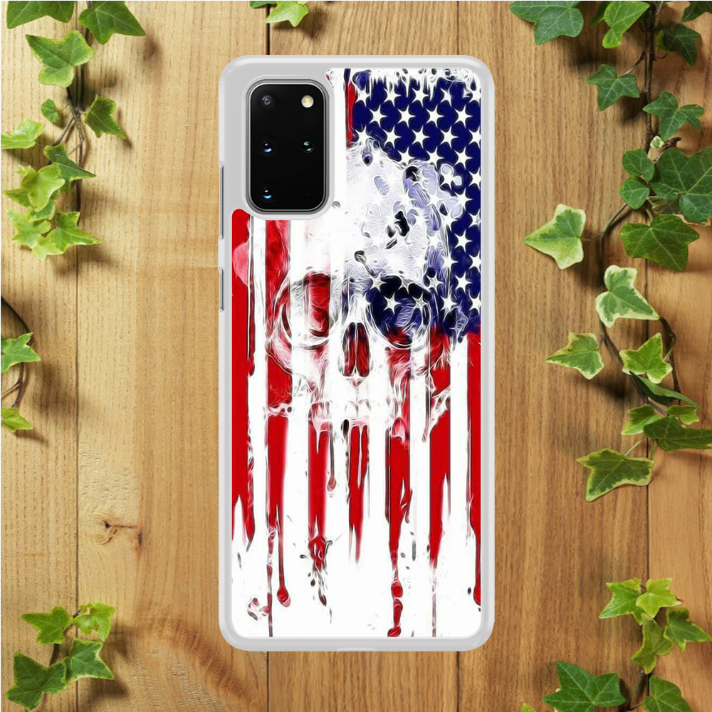 USA Flag Skull Samsung Galaxy S20 Plus Case