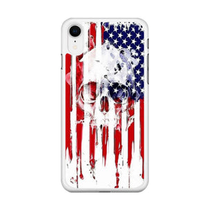 USA Flag Skull iPhone XR Case