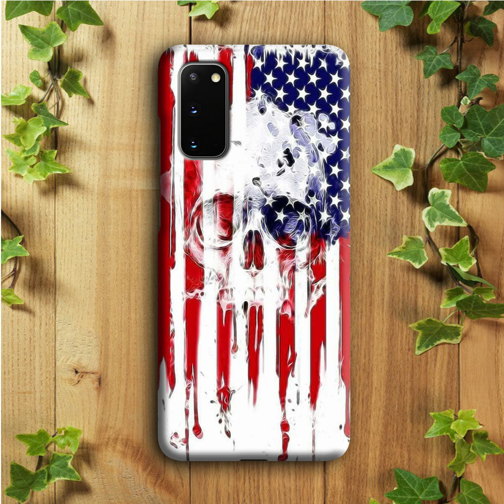 USA Flag Skull  Samsung Galaxy S20 Case