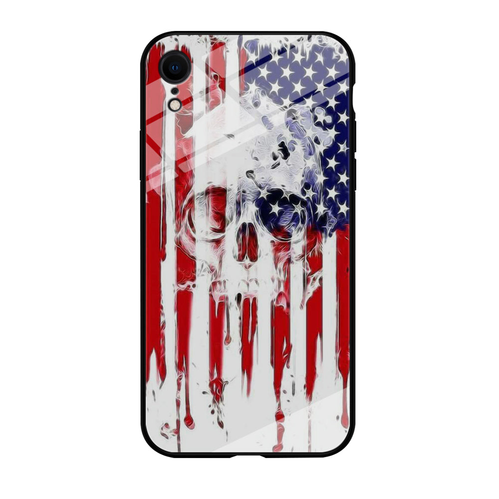 USA Flag Skull iPhone XR Case