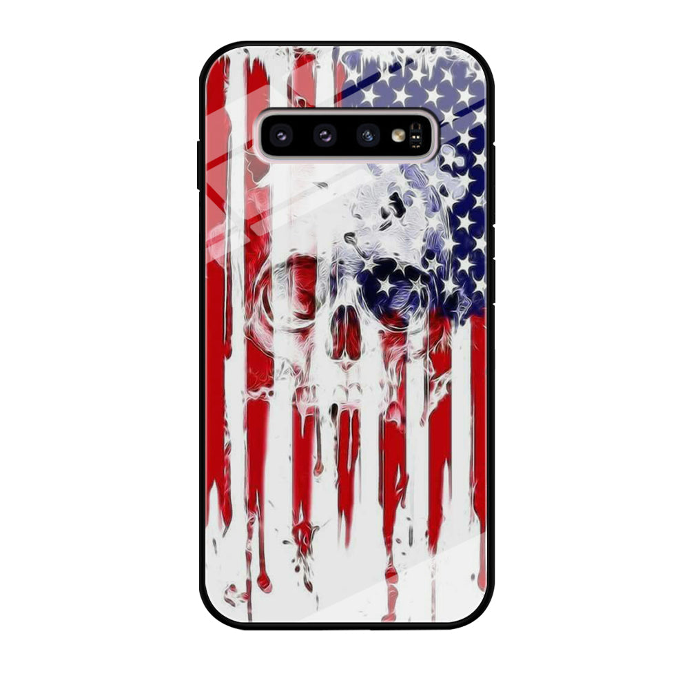 USA Flag Skull Samsung Galaxy S10 Plus Case