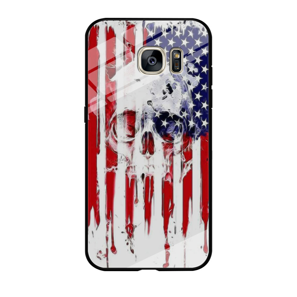 USA Flag Skull Samsung Galaxy S7 Edge Case