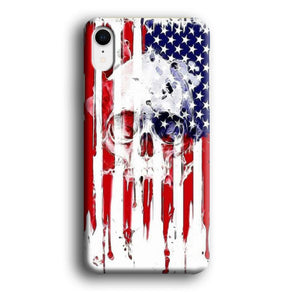 USA Flag Skull iPhone XR Case