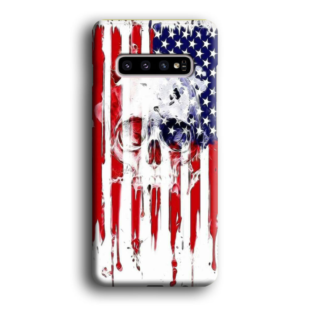 USA Flag Skull Samsung Galaxy S10 Case