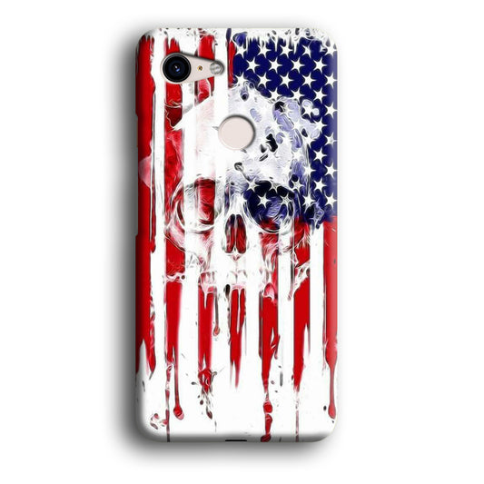 USA Flag Skull Google Pixel 3 3D Case