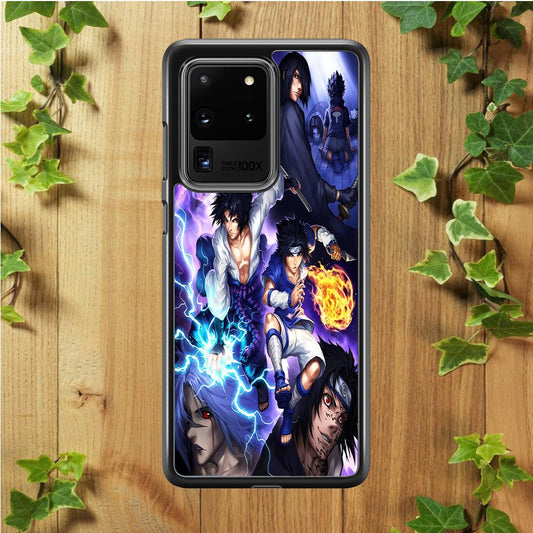 Uchiha Sasuke Transformation Samsung Galaxy S20 Ultra Case-Rubber / White (2D Case)-Xtracase