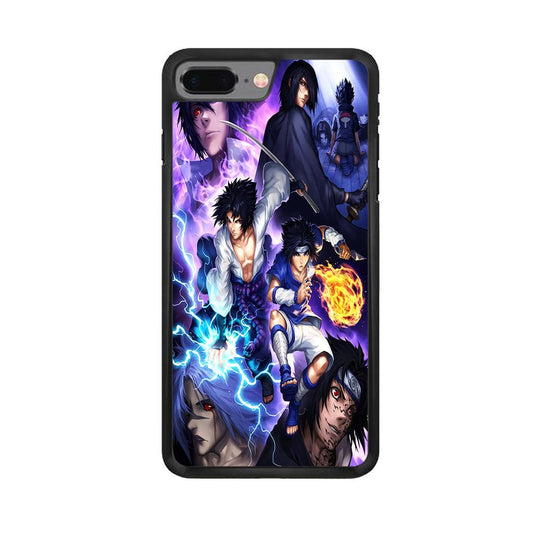 Uchiha Sasuke Transformation iPhone 8 Plus Case-Rubber / Black (2D Case)-Xtracase