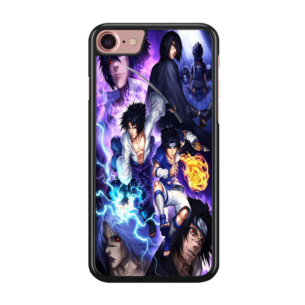 Uchiha Sasuke Transformation iPhone SE 2020 Case-Rubber / Black (2D Case)-Xtracase