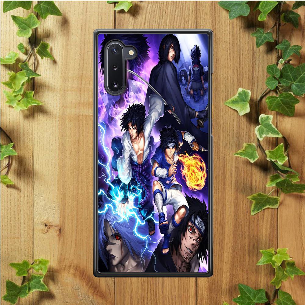 Uchiha Sasuke Transformation Samsung Galaxy Note 10 Case-Rubber / Black (2D Case)-Xtracase