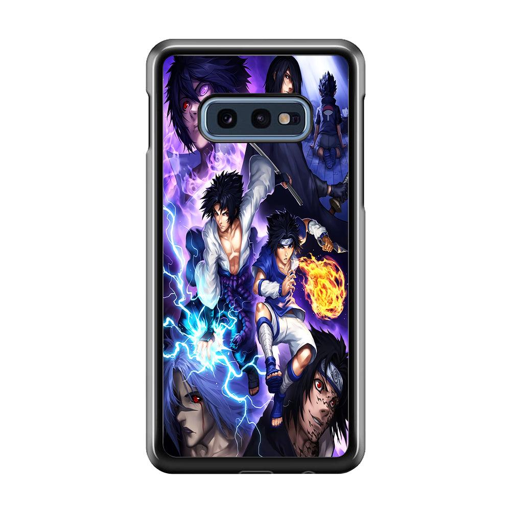 Uchiha Sasuke Transformation Samsung Galaxy S10E Case-Rubber / Black (2D Case)-Xtracase