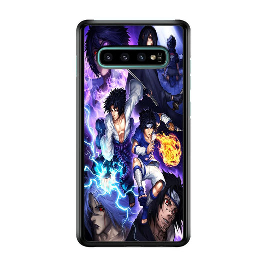 Uchiha Sasuke Transformation Samsung Galaxy S10 Plus Case-Rubber / Black (2D Case)-Xtracase