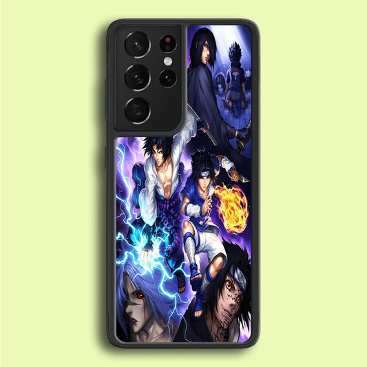Uchiha Sasuke Transformation Samsung Galaxy S25 Ultra Case-Rubber / Black (2D Case)-Xtracase